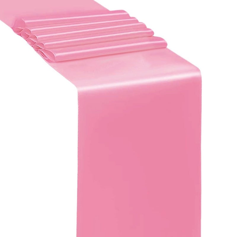 SINSSOWL 50 Pink Chair Sashes Satin Chair Bows for Wedding Birthday Party Fiesta Decor - 7x108 Inches Chairs Ribbons Ties Fitted Banquet Folding Chairs Decorations - Image 4